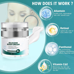 Advanced Silicone Scar Cream & Gel - Professional Treatment for Surgical, Stretch, Old & New Scars, 1.7 oz