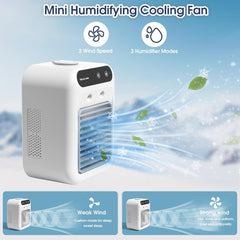 Portable Air Conditioners 25W Rechargeable Mini Portable AC Unit 2 Cool Air Spray with 2 Speeds