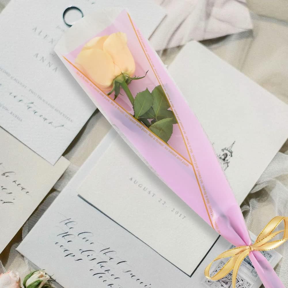 3PCS Bouquet Set with Plastic Transparent Packaging, Silk Ribbon, Simulated Bouquet Mother's Day Valentine's Day