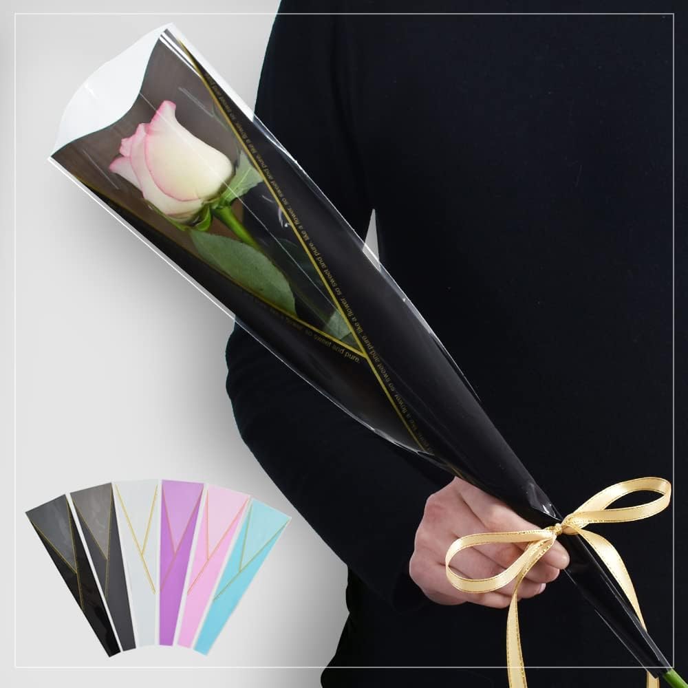 3PCS Bouquet Set with Plastic Transparent Packaging, Silk Ribbon, Simulated Bouquet Mother's Day Valentine's Day