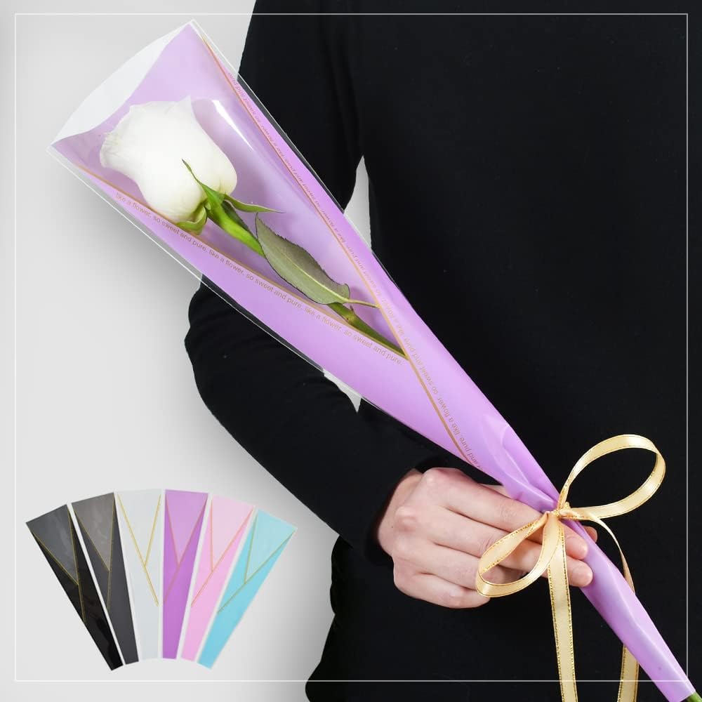 3PCS Bouquet Set with Plastic Transparent Packaging, Silk Ribbon, Simulated Bouquet Mother's Day Valentine's Day
