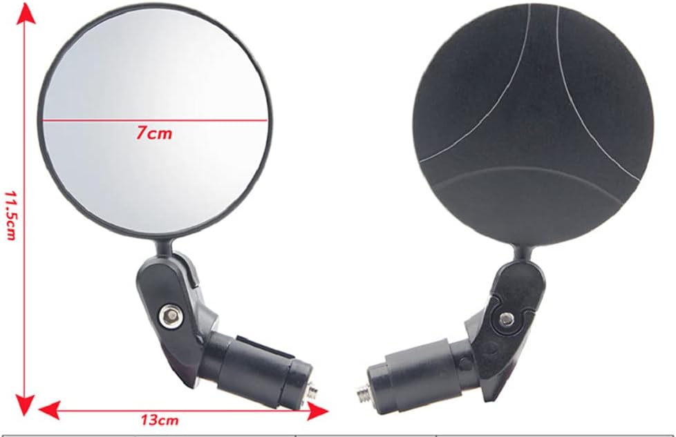 2pcs Bicycle Cycling Rear View Mirrors, HD Safety Rearview Mirror, Convex Mirror with Adjustable Handlebar Installation