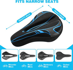 Padded Gel Bike Seat Cover, Compatible with Peloton, Adjustable for Men & Womens