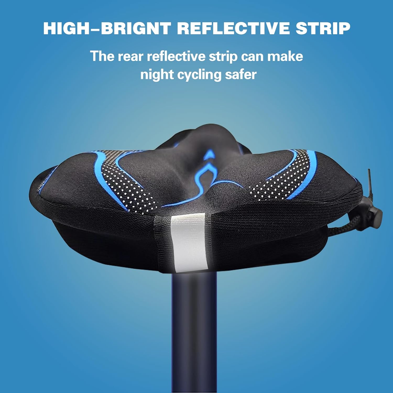 Padded Gel Bike Seat Cover, Compatible with Peloton, Adjustable for Men & Womens