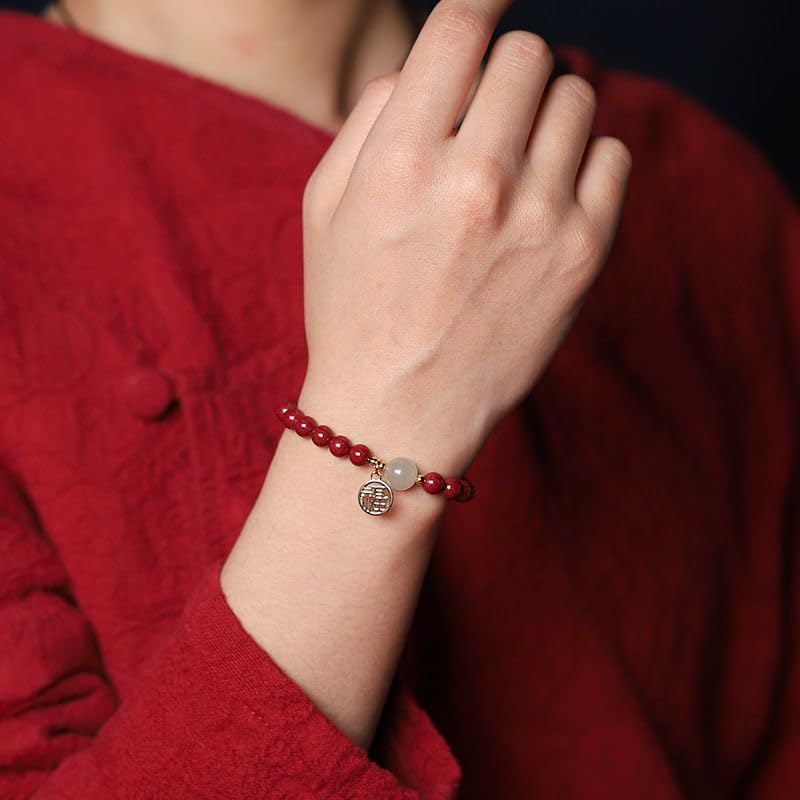 Zhu Sha Bai Yu Fu Brand Purple Gold Sand Transit Bracelet for Women, Emperor Sand Opening Transport Bracelet, Mother's Day Gift