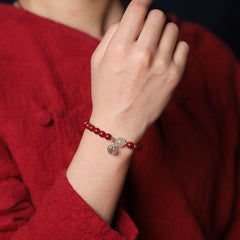 Zhu Sha Bai Yu Fu Brand Purple Gold Sand Transit Bracelet for Women, Emperor Sand Opening Transport Bracelet, Mother's Day Gift