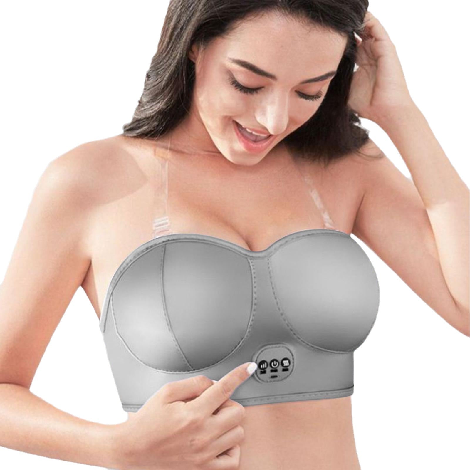 Electric Bust Massager, Breast Massager Bra, USB Wireless Electric Massagers for Shaping Beautiful Chest Anti Sagging