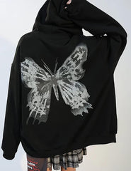 MISSACTIVER Women’s Casual Graphic Printed Hoodies Oversized Zip Up 90S E-Girl Streetwear Grunge Jacket