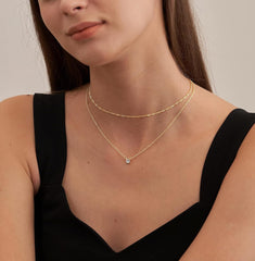 Diamond Necklaces for Women, Dainty 14k Gold/Sterling Silver Choker Necklace Simple Gold Plated CZ  for Women Trendy Gifts