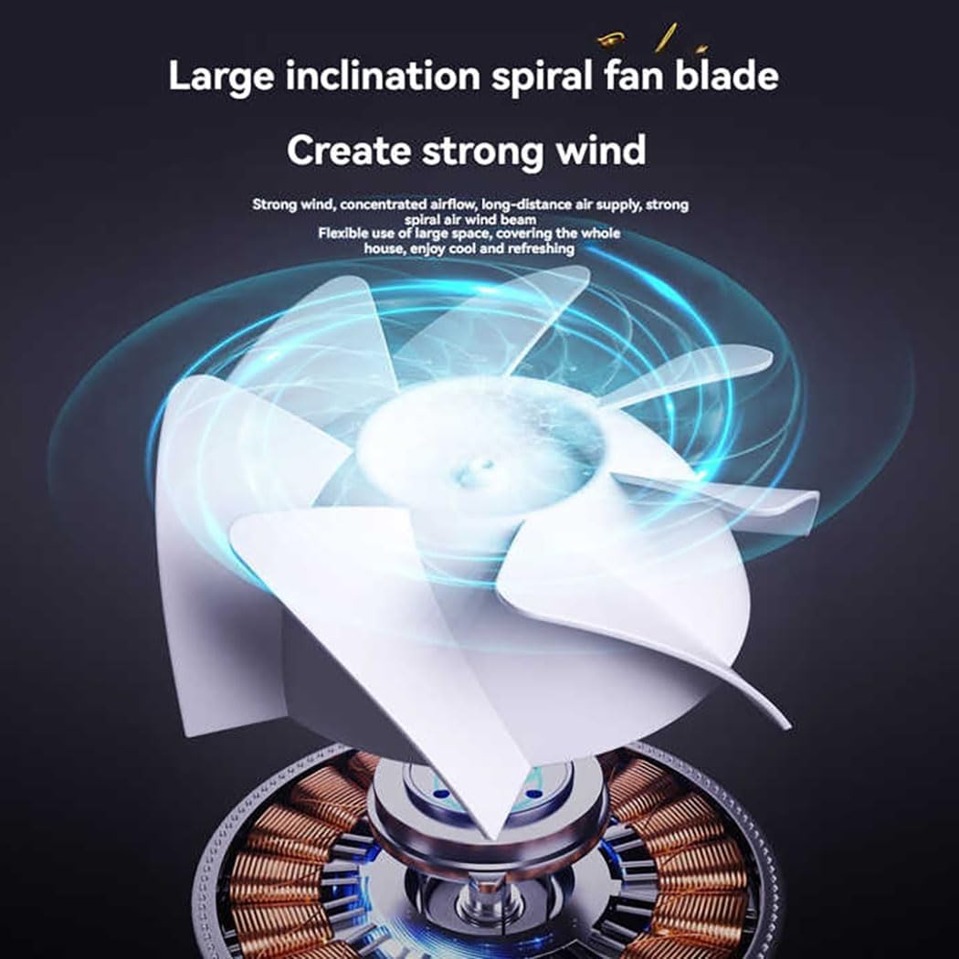 5 Speed Silent High-Speed Desk Fan with Battery Power, Silent Digital Display Portable Fan for Office, Bedroom, Kitchen, Home, Outdoor