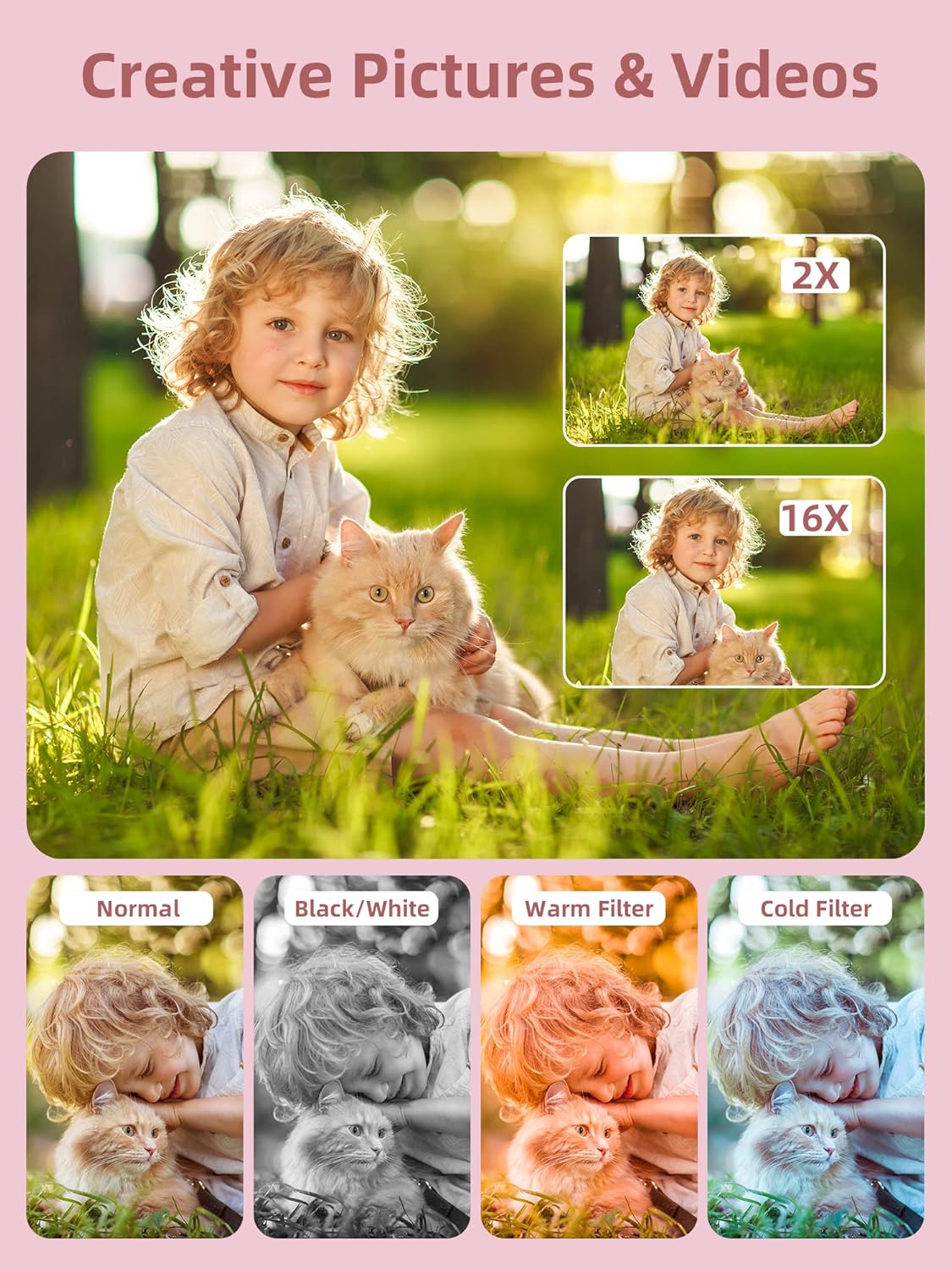 Digital Camera—1080P HD, 16x Zoom Anti-Shake, Compact Design (For Kids)