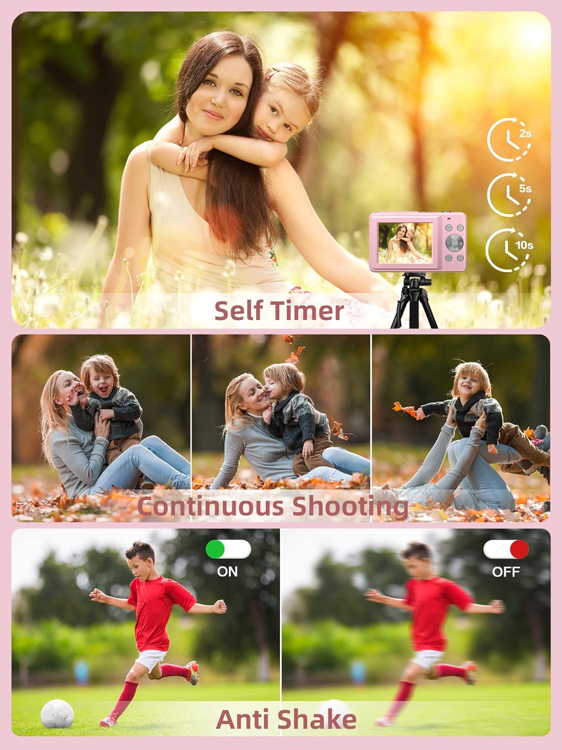 Digital Camera—1080P HD, 16x Zoom Anti-Shake, Compact Design (For Kids)