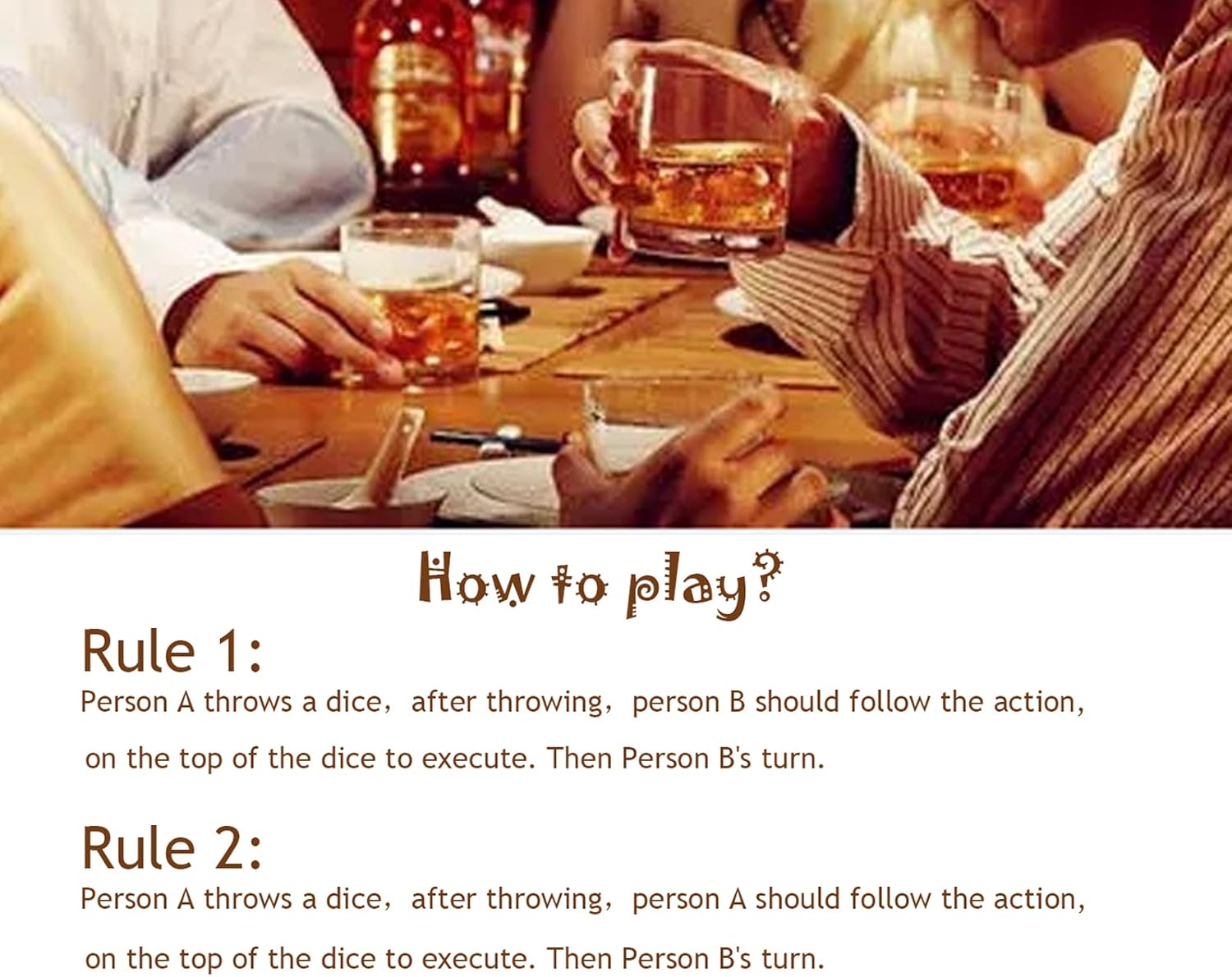 6 Pcs Drinking Dice Rolling Decider Bachelorette Games