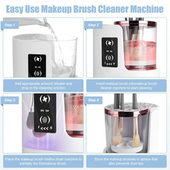 Electric Makeup Brush Cleaner – 3-in-1 Automatic Cleaner with Dryer, Multi-Functional Portable USB-Powered for All-Brush Types