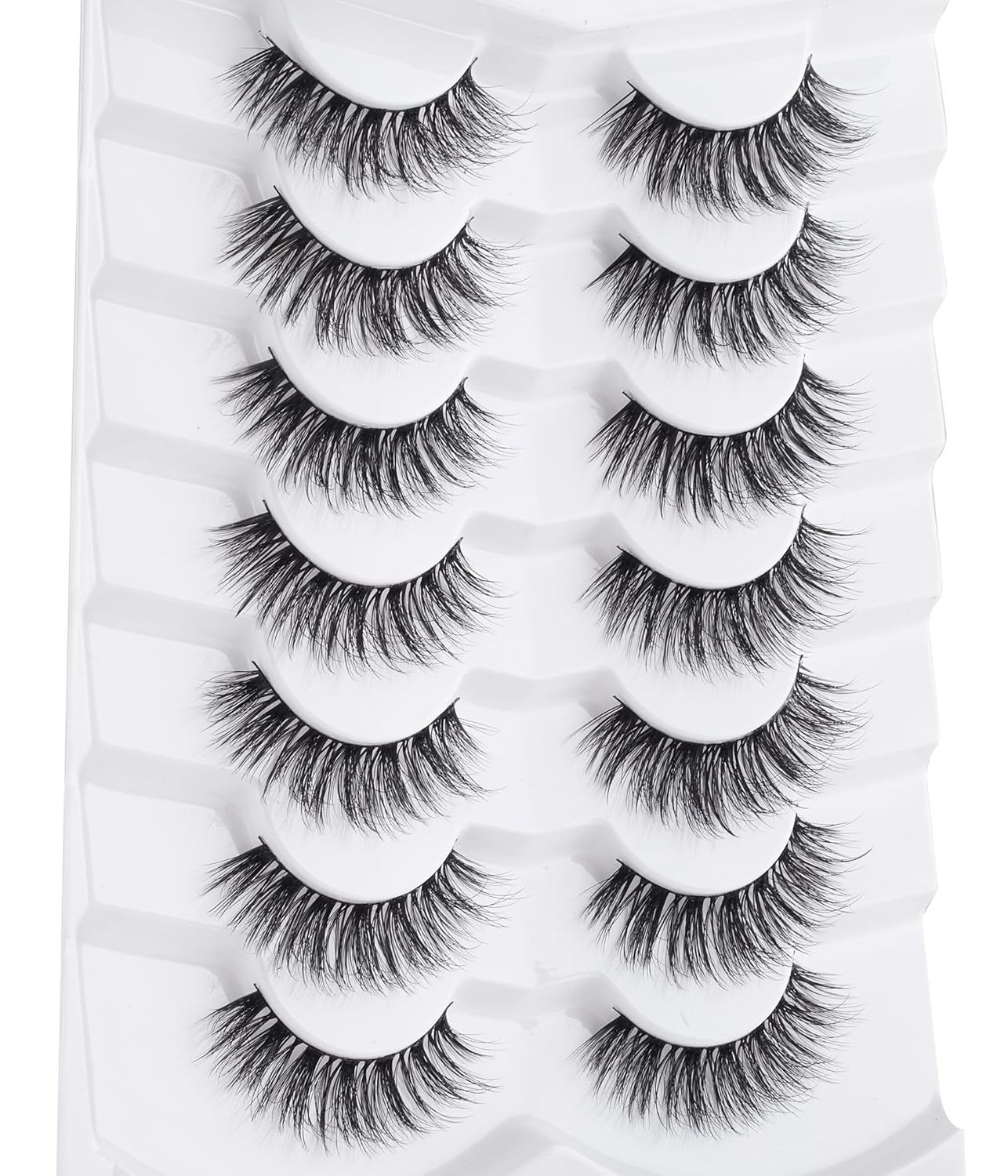 Wispy Lashes False Eyelashes Natural 16mm Fluffy Eyelashes Strip Lashes Pack 3D