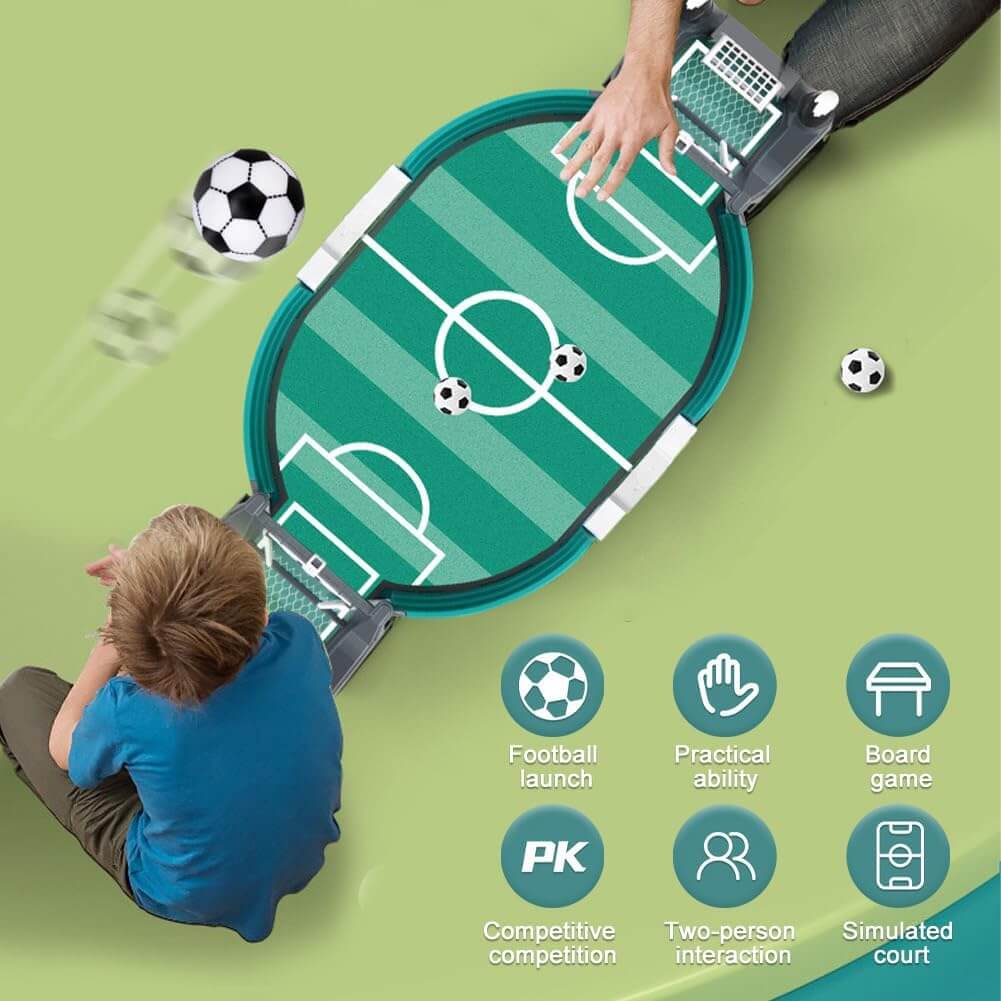 Football Table Interactive Game, Mini Tabletop Soccer Pinball Games Set with 8 Balls