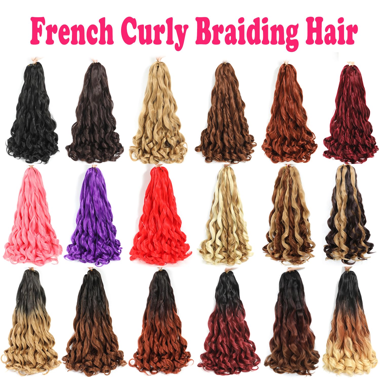 French Curly Synthetic Extensions - Pre-Stretched Bouncy 24in 8pk for Black Women