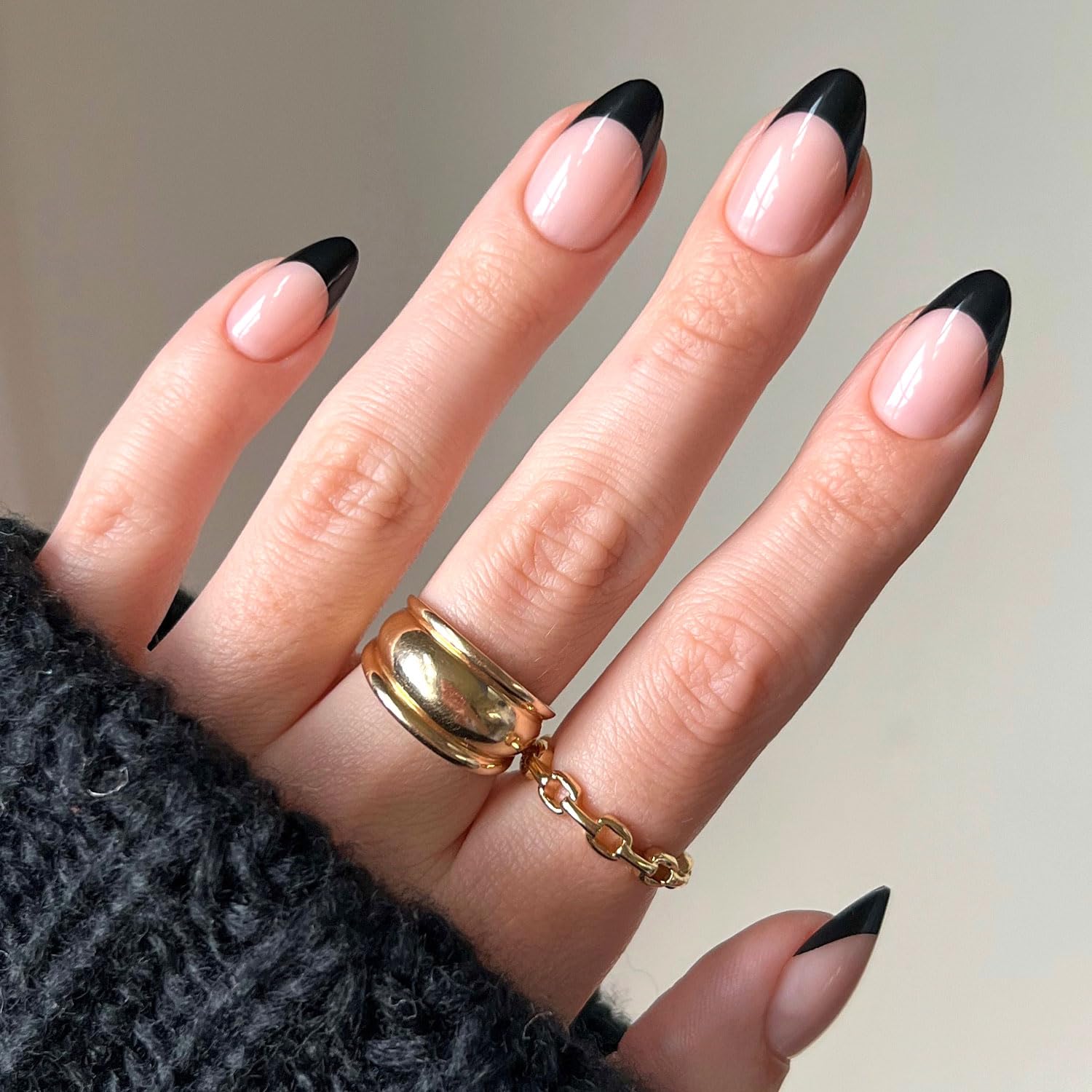Glamnetic Press On Nails - Goal Digger | Glossy, Semi-Transparent, Short Round Nails, Reusable | 12 Sizes - 30 Nail Kit with Glue