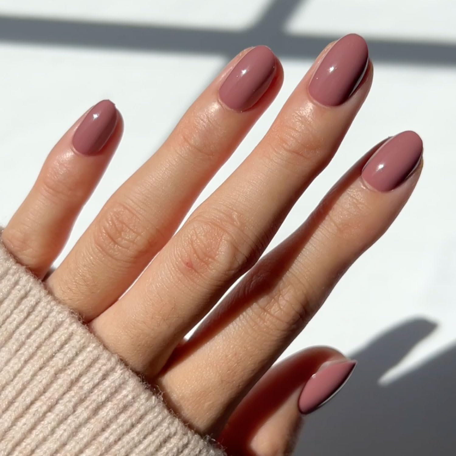 Glamnetic Press On Nails - Goal Digger | Glossy, Semi-Transparent, Short Round Nails, Reusable | 12 Sizes - 30 Nail Kit with Glue