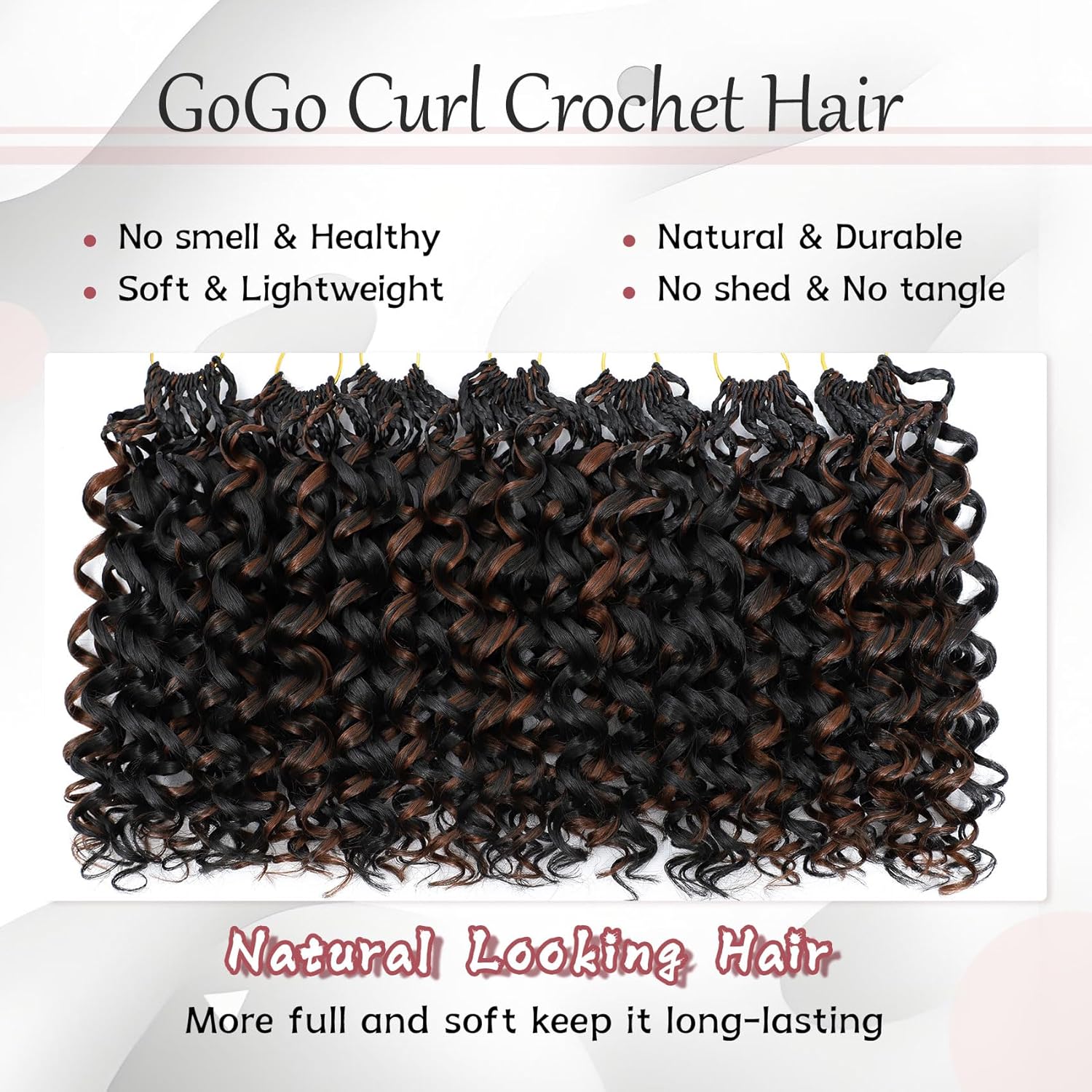 Gogo Curl Crochet Hair - 7pk 8in Pre-Twisted Synthetic Extensions (Ocean Beach Curls)