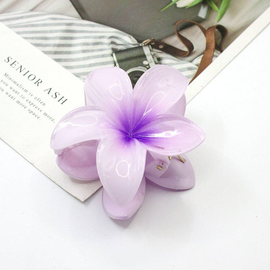 Gradient Flower Hair Clawst, Polyester Woven, Mixed Color, Pop-Culture Theme, Fashionable Casual Style, Perfect for Outings & Commuting, Ideal Gift for Young Ladies