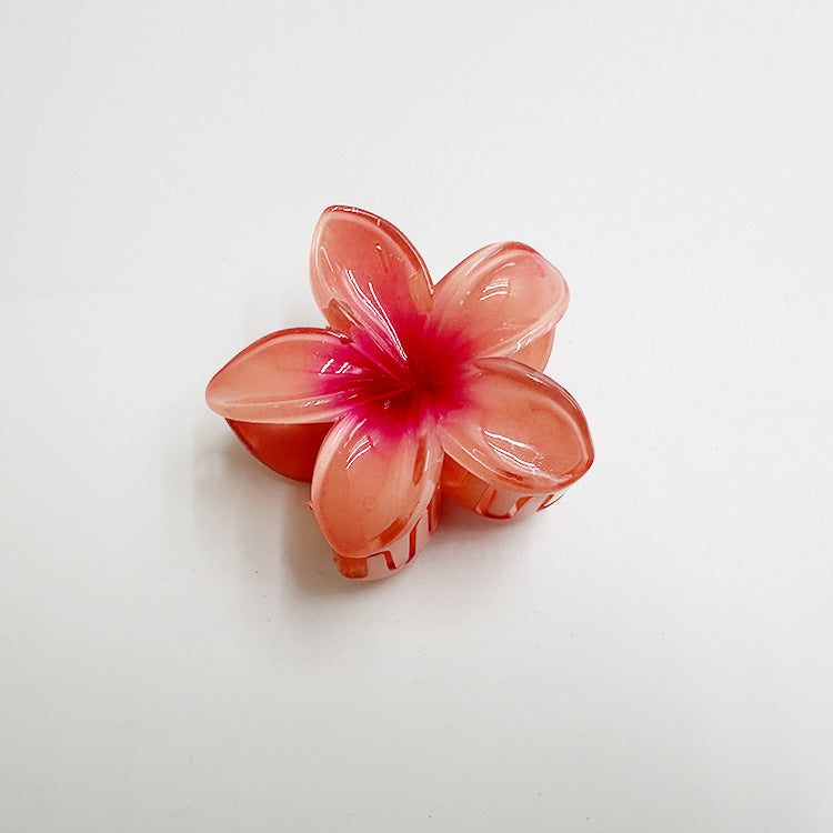 Gradient Flower Hair Clawst, Polyester Woven, Mixed Color, Pop-Culture Theme, Fashionable Casual Style, Perfect for Outings & Commuting, Ideal Gift for Young Ladies