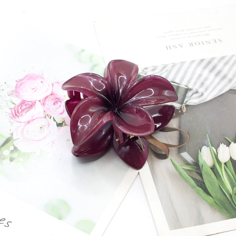 Gradient Flower Hair Clawst, Polyester Woven, Mixed Color, Pop-Culture Theme, Fashionable Casual Style, Perfect for Outings & Commuting, Ideal Gift for Young Ladies