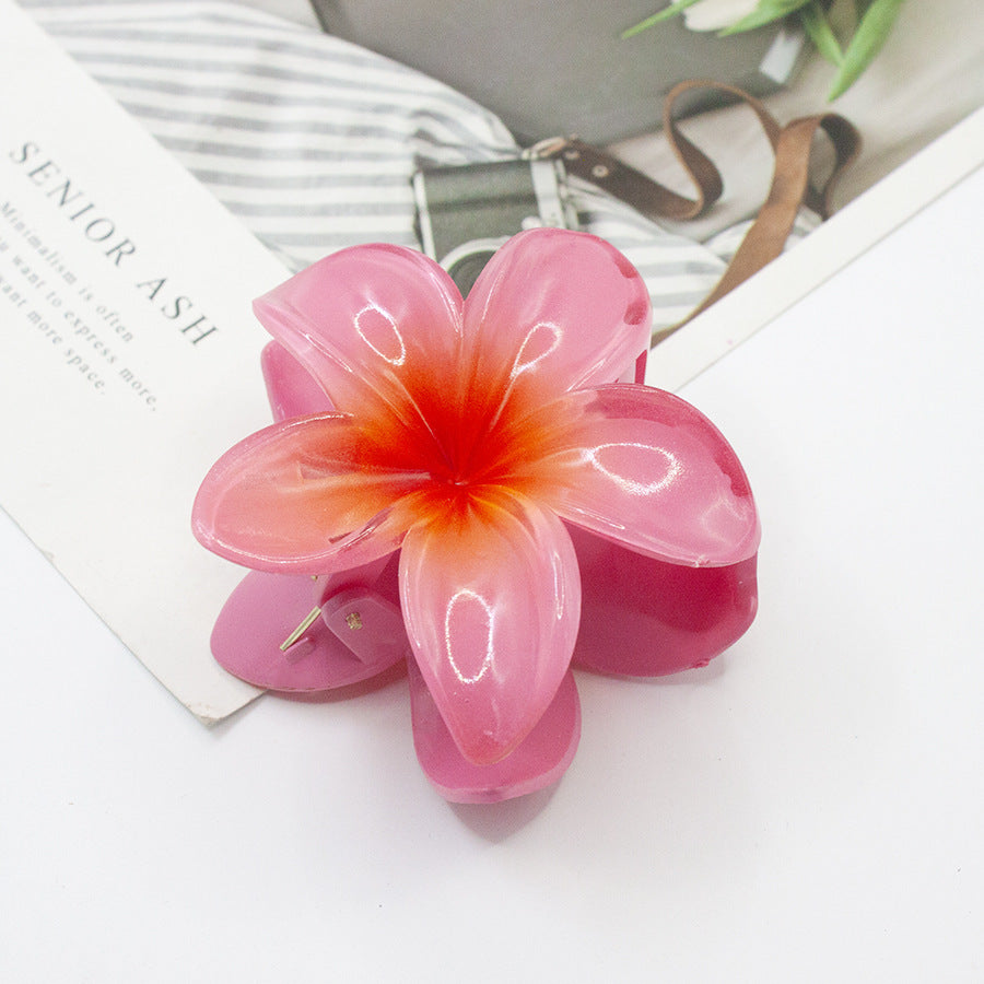 Gradient Flower Hair Clawst, Polyester Woven, Mixed Color, Pop-Culture Theme, Fashionable Casual Style, Perfect for Outings & Commuting, Ideal Gift for Young Ladies
