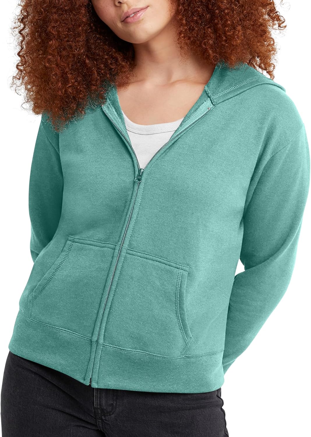 Hanes Women's Hoodie, Ecosmart Fleece Full-zip Hoodie, Zip-up Hooded Sweatshirt