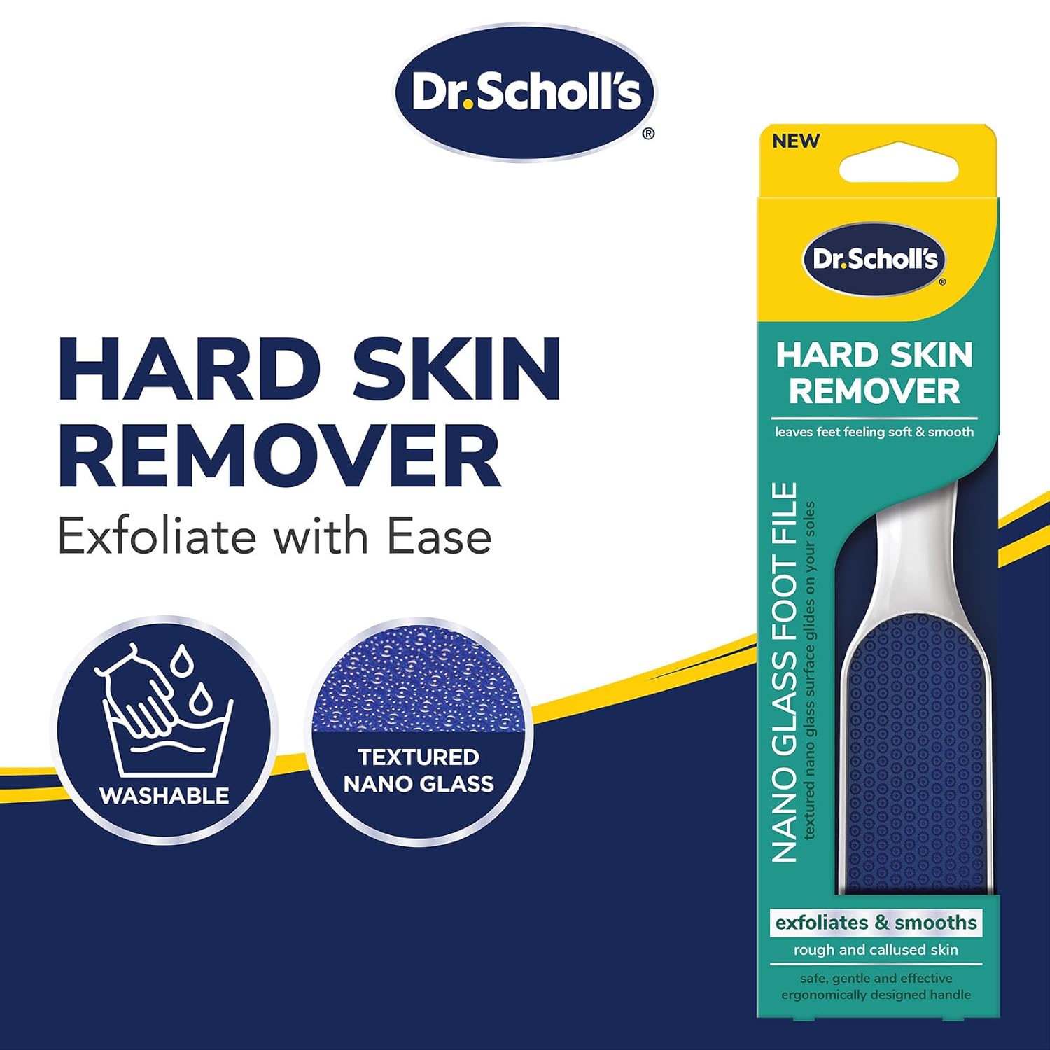 Hard Skin Remover Nano Glass Foot File - Hygienic Pedicure Tool for Durable Dead Skin & Callus Removal, Long-Lasting Buffer & Soft Feet