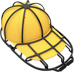 Hat Washer Cage - Universal Hat Cleaner for Washing Machine & Dishwasher - Baseball Cap Dishwasher Hat Rack Protector Organizer for Flat & Curved Hats (Black)