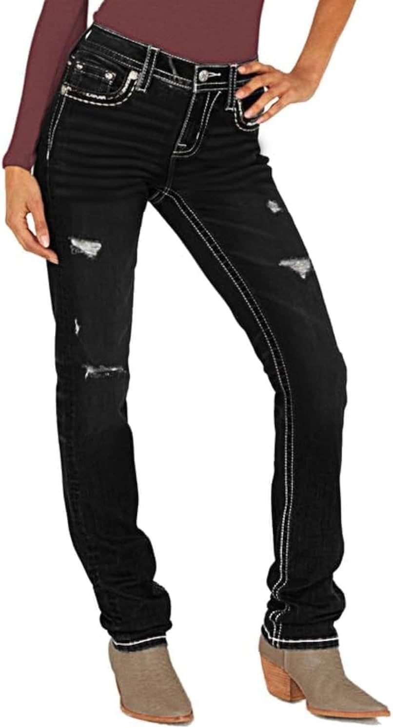 Pantalones vaqueros de mujer, pantalones vaqueros de tiro medio y corte acampanado de los años 90, pantalones vaqueros negros de alta elasticidad, pantalones de mezclilla de corte acampanado para mujer 