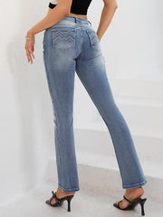 Pantalones vaqueros de mujer, pantalones vaqueros de tiro medio y corte acampanado de los años 90, pantalones vaqueros negros de alta elasticidad, pantalones de mezclilla de corte acampanado para mujer 