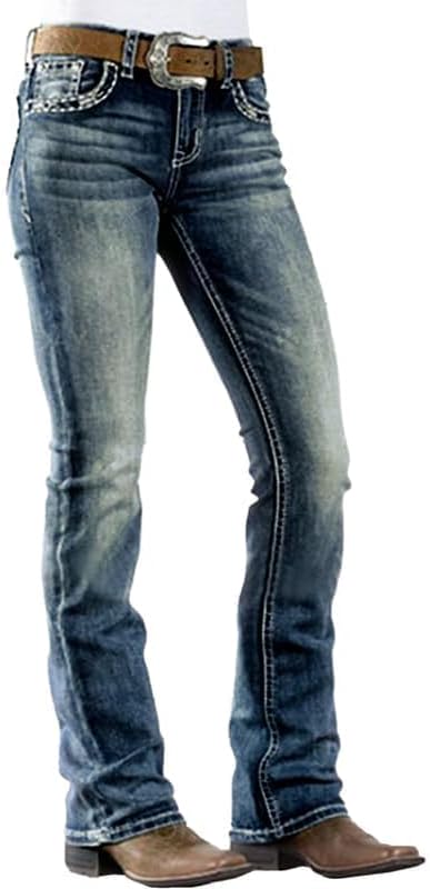 Pantalones vaqueros de mujer, pantalones vaqueros de tiro medio y corte acampanado de los años 90, pantalones vaqueros negros de alta elasticidad, pantalones de mezclilla de corte acampanado para mujer 