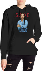 Sade Women's Hoodies Sweater Fashion Long Sleeve Top Hooded Sweatshirts 3XL Black