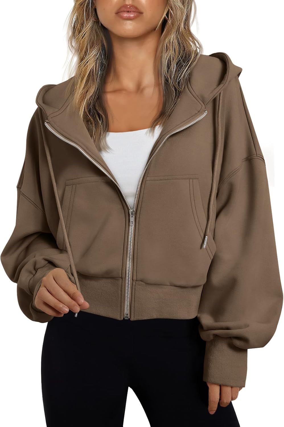 Sudaderas con capucha de moda Queen para mujer, sudaderas cortas con cremallera completa, chaquetas, tops casuales y cómodos para el gimnasio, conjuntos de otoño e invierno 2024 