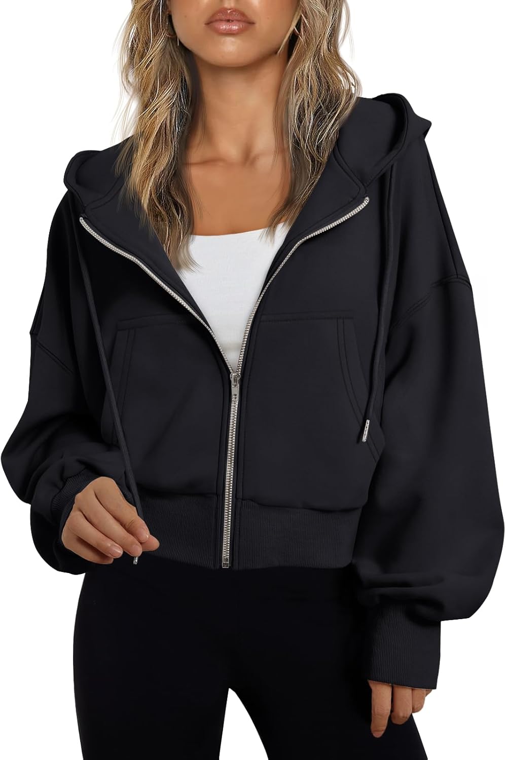 Sudaderas con capucha de moda Queen para mujer, sudaderas cortas con cremallera completa, chaquetas, tops casuales y cómodos para el gimnasio, conjuntos de otoño e invierno 2024 