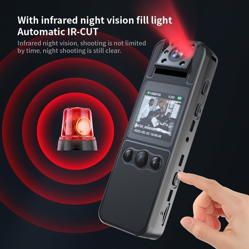 Human Body Camera—1080p HD Screen, 64GB Storage, Night Vision, 8H Battery, Instant Transmission (Home/Outdoor/Cycling)Full HD 1080P Recording: Captures high-definition video (1080P) and ultra-high-definition photos for both day and night use.  Enhanced Ni