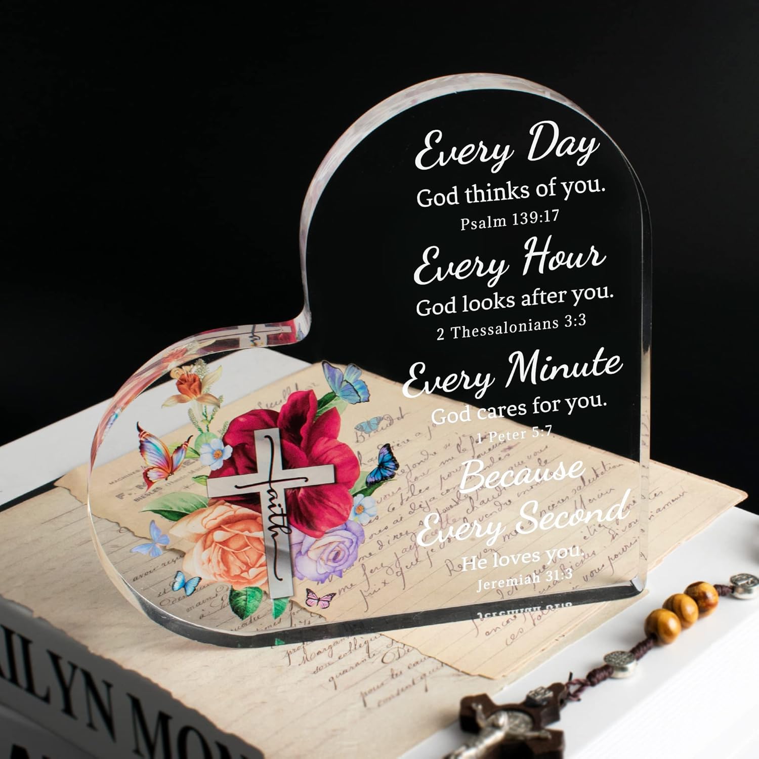 Christian Gifts for Women Birthday, Inspirational Gifts for Women Friends, Acrylic Bible Verse Desk Deco