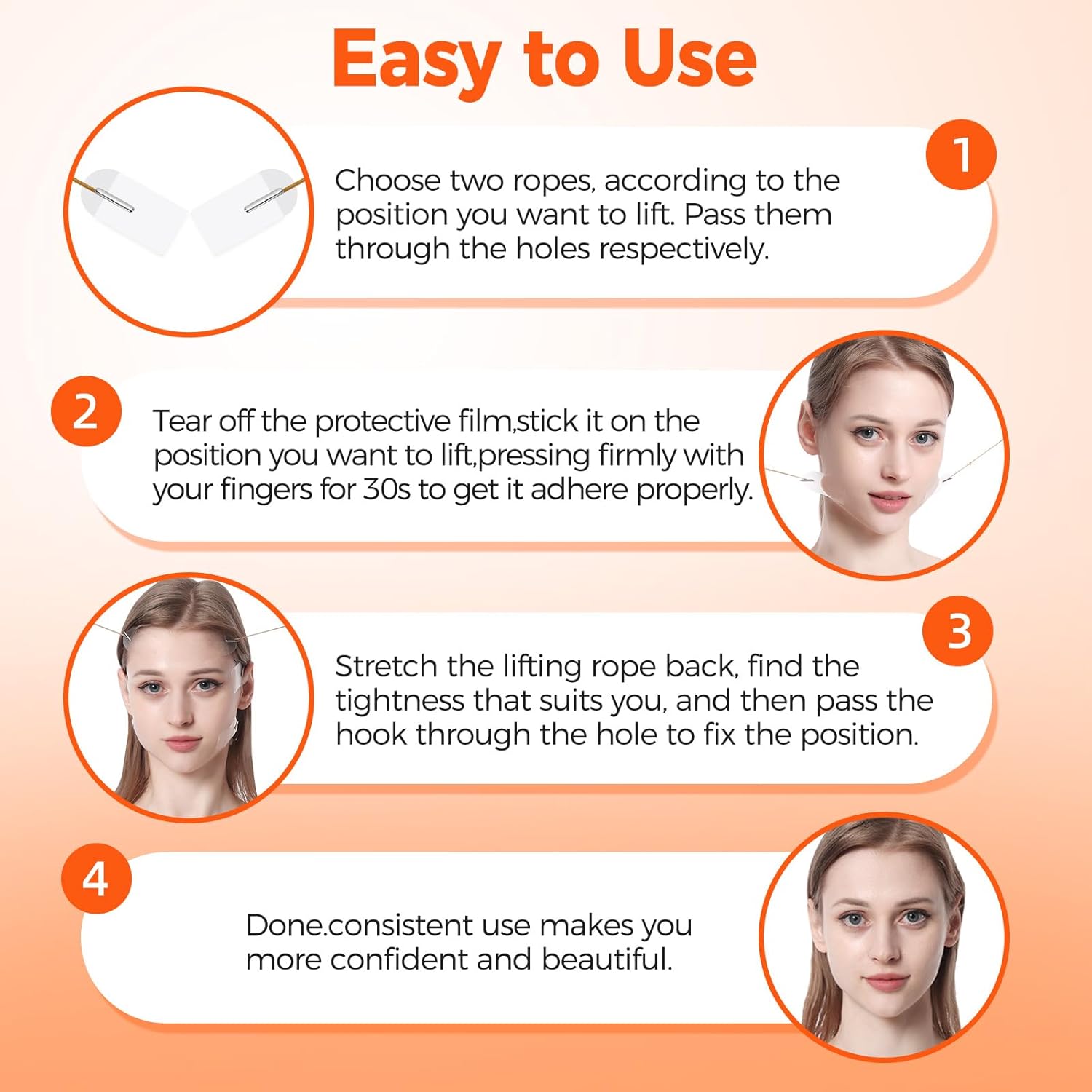 Invisible Face Lift Tape (100pcs, 8-strand) – Multi-Use for Makeup & Contouring (Women)