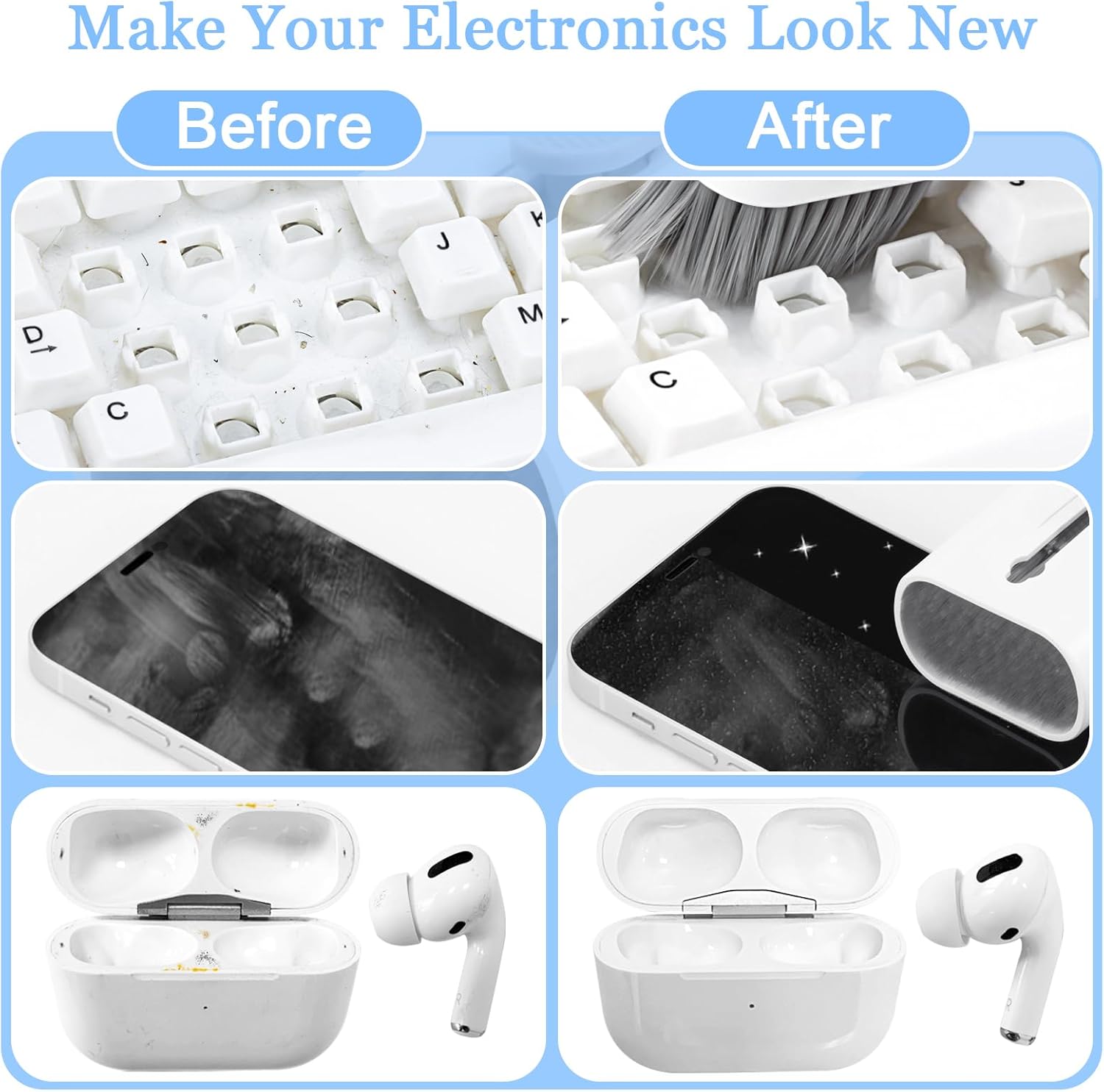 Laptop Screen Keyboard Earbud Cleaner Kit for AirPods Pro MacBook iPad iPhone iPod