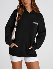PRETTYGARDEN Sudaderas con capucha de manga larga para mujer Conjuntos de moda de otoño 2024 Sudaderas con capucha de gran tamaño sólidas Ropa con bolsillos 