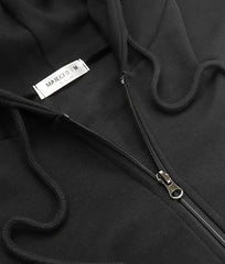 Sudadera con capucha informal de gran tamaño con cremallera completa para mujer Sudadera ligera de manga larga Chaqueta informal con bolsillo 