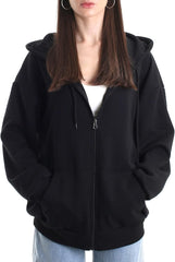 Sudadera con capucha informal de gran tamaño con cremallera completa para mujer Sudadera ligera de manga larga Chaqueta informal con bolsillo 