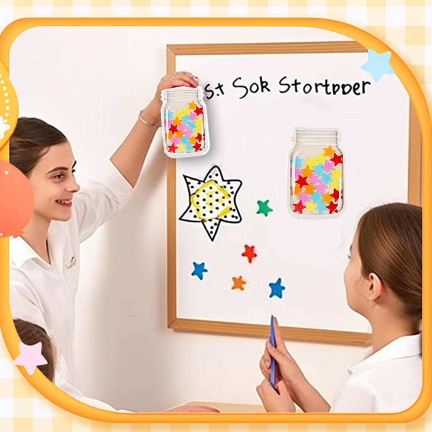 Magnetic Reward Jar, Magnetic Star Reward Jar Classroom, Behavior Management Classroom Tools, Reward Jar System for Classroom Home, Magnetic Reward Jar for Classroom Board