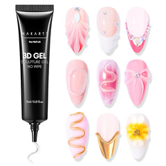 Makartt 3D Sculpting Nail Gel Glue 15g - No-Wipe Clear Polish for DIY Art: Drawing, Molding, Sculptures & Decor