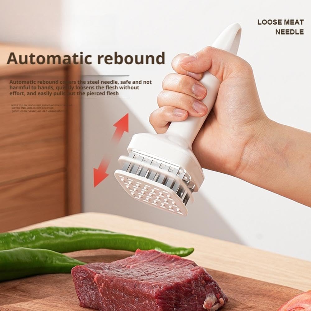 Stainless Steel Meat Tenderizer Needle Tool, Meat Tenderizer Tool with Ultra Sharp Stainless Steel Needle Blades