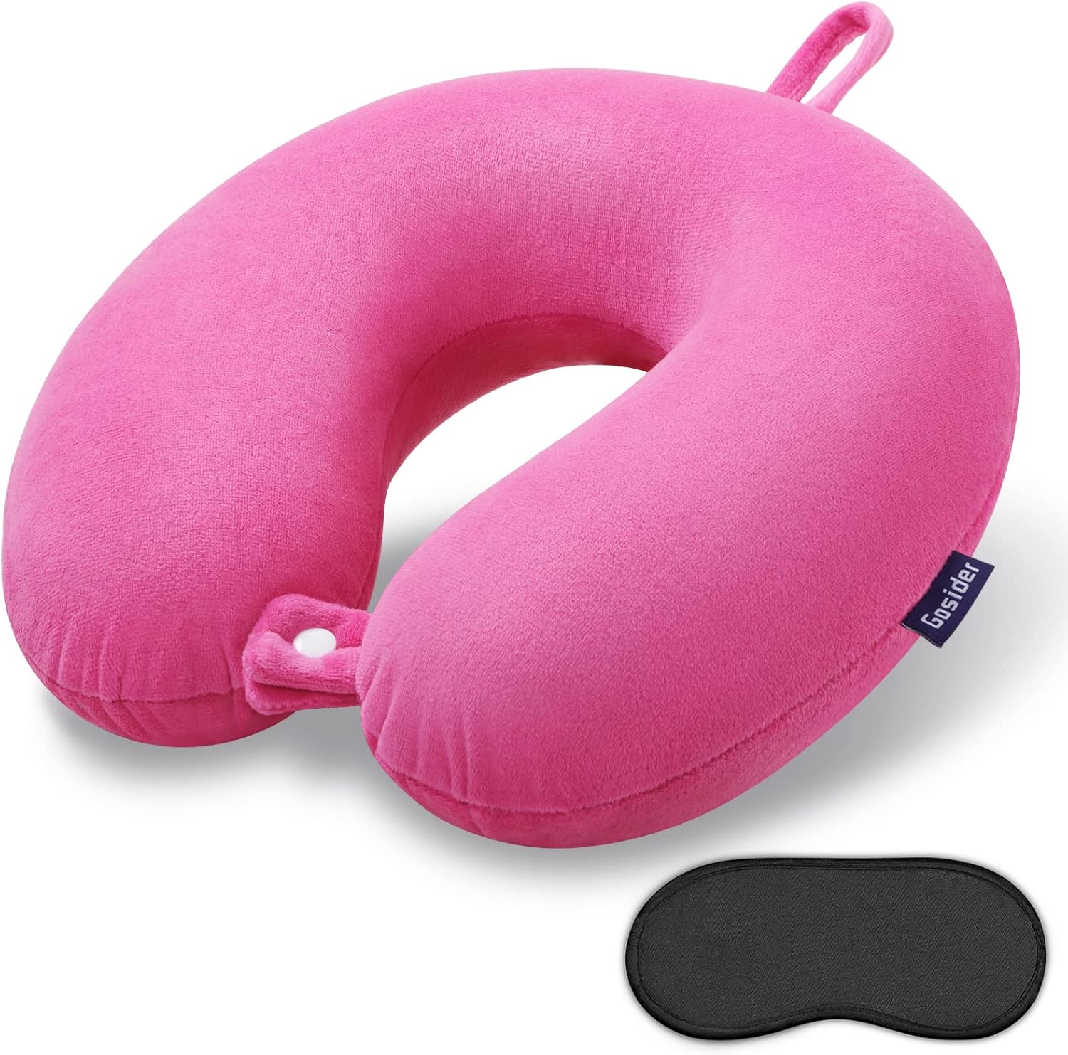Memory Foam U-Shaped Neck Pillow—Comfortable, Head Support (Pink, For Planes/Trains/Cars)
