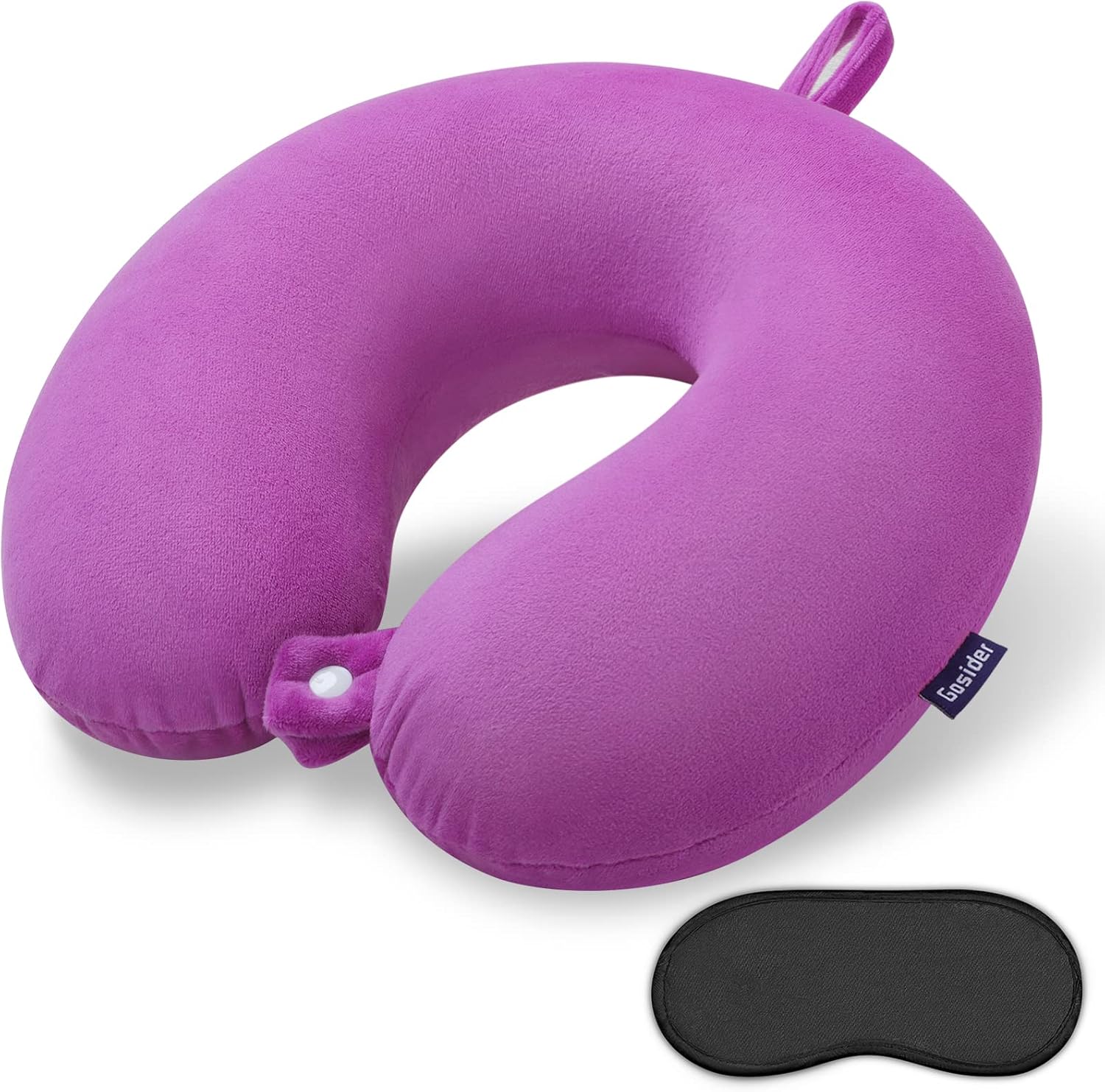 Memory Foam U-Shaped Neck Pillow—Comfortable, Head Support (Pink, For Planes/Trains/Cars)