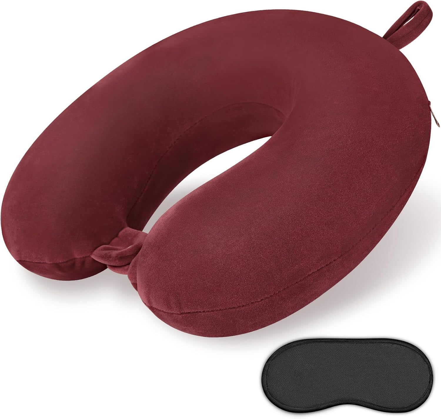 Memory Foam U-Shaped Neck Pillow—Comfortable, Head Support (Pink, For Planes/Trains/Cars)